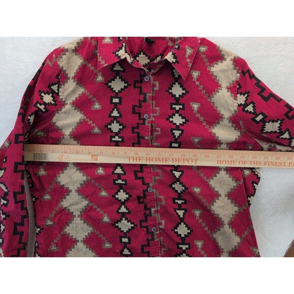 Lauren Ralph Lauren Aztec Southwestern Blouse Womens Large Collared Neck - Picture 14 of 14